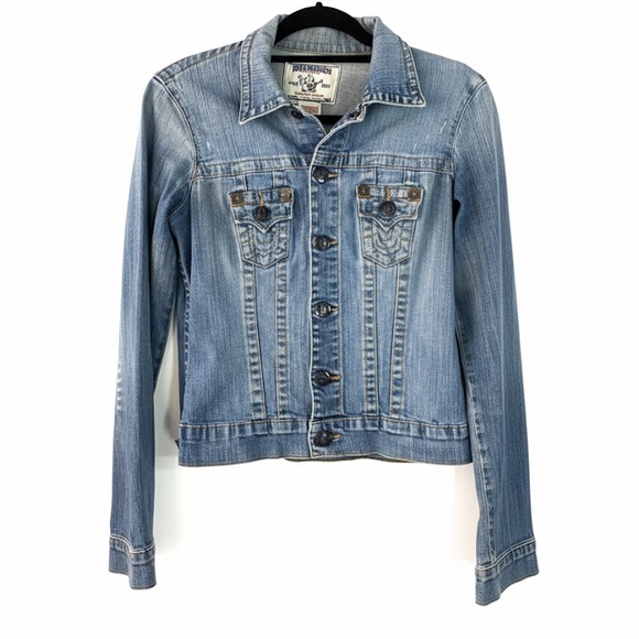 TRUE RELIGION Trucker Denim Women’s Jean Jacket XS - Picture 1 of 8